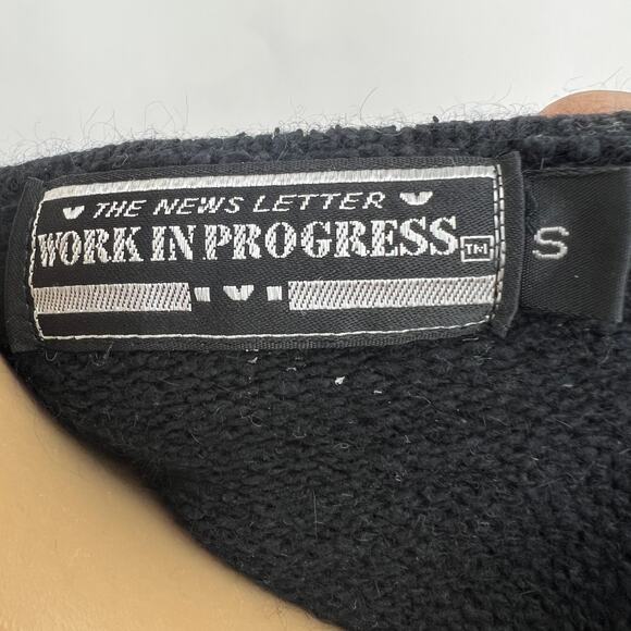 The Newsletter SMALL VINTAGE 90s Sweater Black Silk Angora Wool Floral Sequin - Picture 6 of 6